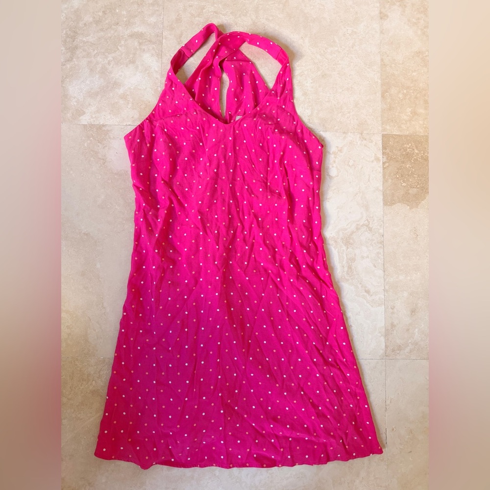 LOFT Hot Pink Polka Dot Dress - XS